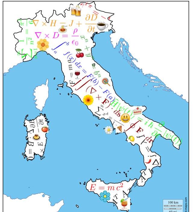italy map with equations