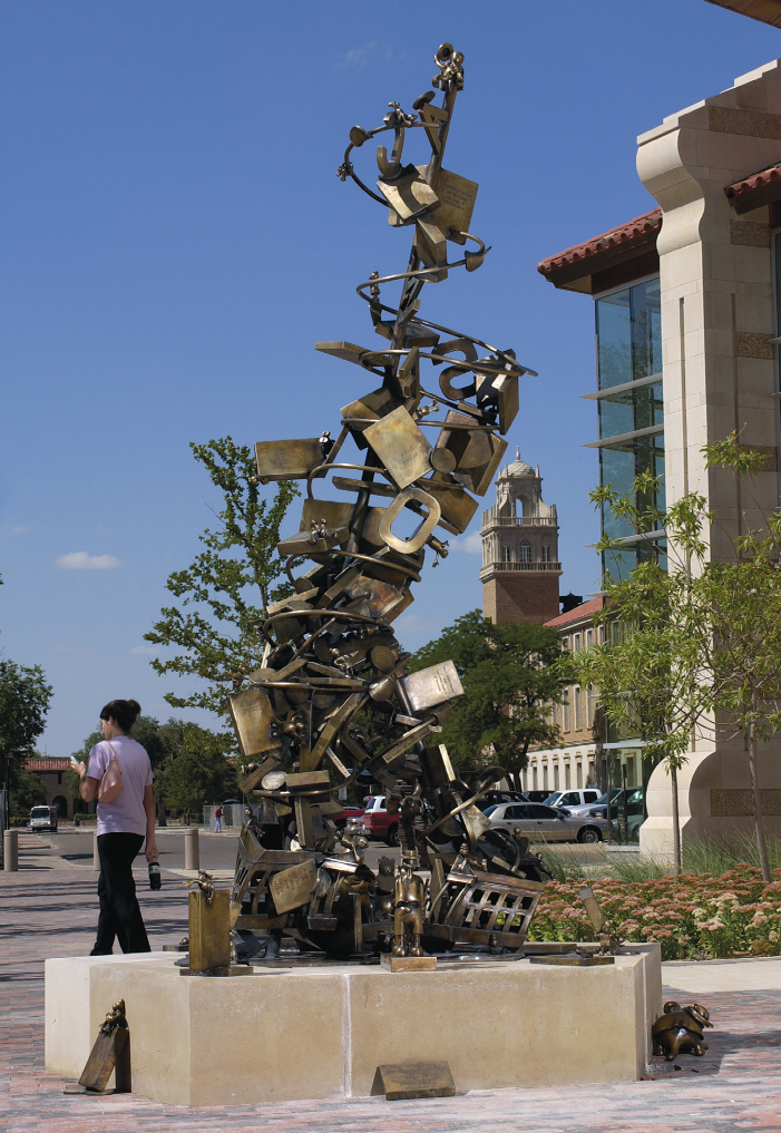 Tornado of Ideas by Tom Otterness, northwest Student Union area