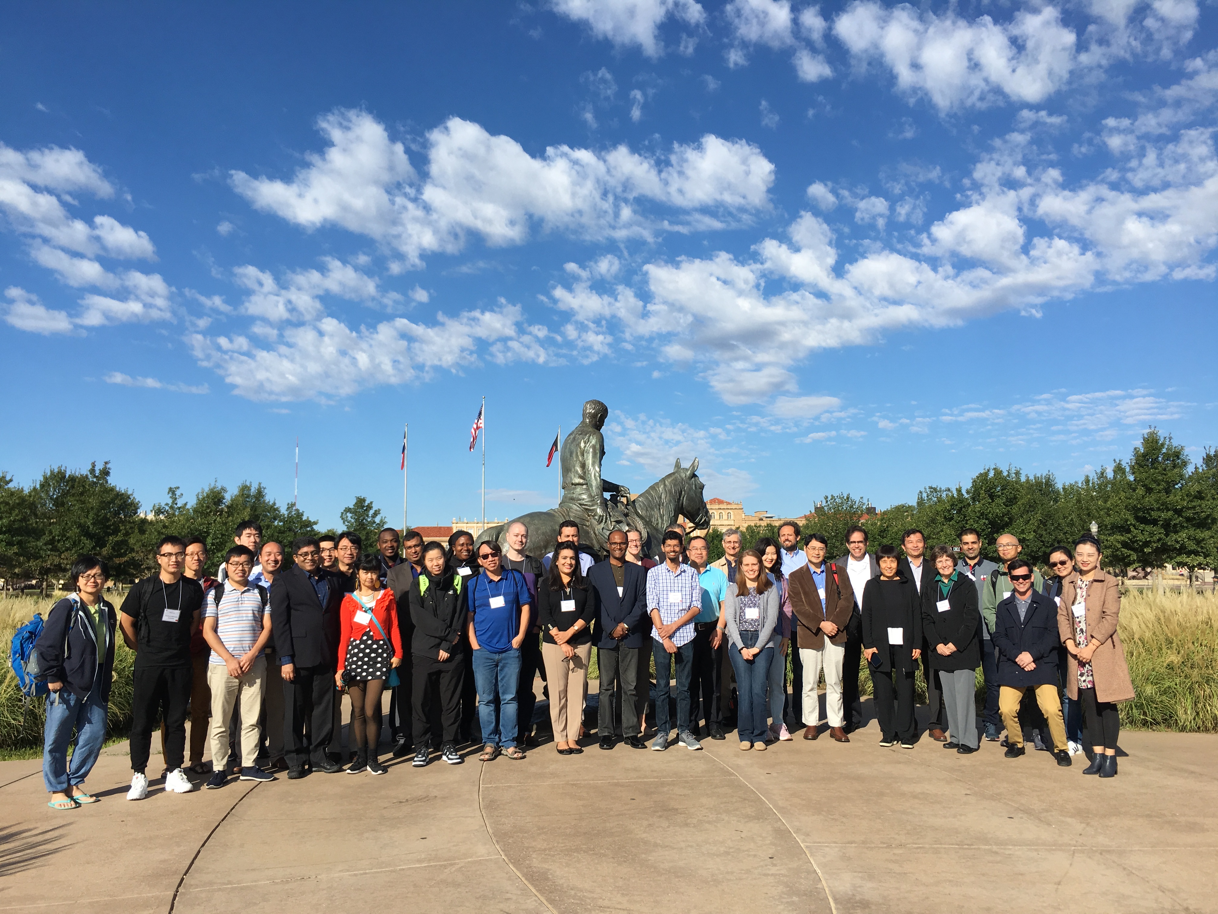 Conference Attendees at Will Rogers and Trigger Statue