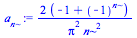 `+`(`/`(`*`(2, `*`(`+`(`-`(1), `^`(-1, n)))), `*`(`^`(Pi, 2), `*`(`^`(n, 2)))))