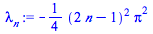 `+`(`-`(`*`(`/`(1, 4), `*`(`^`(`+`(`*`(2, `*`(n)), `-`(1)), 2), `*`(`^`(Pi, 2))))))
