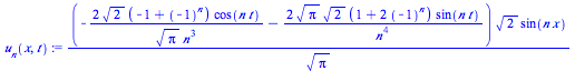 `/`(`*`(`+`(`-`(`/`(`*`(2, `*`(`^`(2, `/`(1, 2)), `*`(`+`(`-`(1), `^`(-1, n)), `*`(cos(`*`(n, `*`(t))))))), `*`(`^`(Pi, `/`(1, 2)), `*`(`^`(n, 3))))), `-`(`/`(`*`(2, `*`(`^`(Pi, `/`(1, 2)), `*`(`^`(2,...