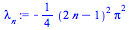 `+`(`-`(`*`(`/`(1, 4), `*`(`^`(`+`(`*`(2, `*`(n)), `-`(1)), 2), `*`(`^`(Pi, 2))))))
