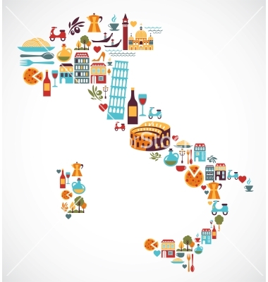 italy map with locations