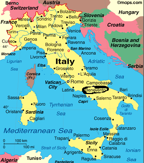 italy map with locations